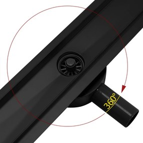 Odtokový žľab REA NEO PURE PRO 50 cm, čierna matná
