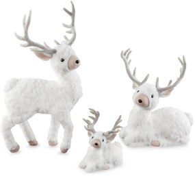VIANOČNÁ FIGÚRKA REINDEER 27X13X48 CM BIELA