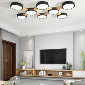 Toolight - LED stropné svietidlo APP525-8C, čierna-hnedá, OSW-08467
