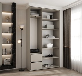 Šatníková skriňa 130 cm Carmela 40-3 (kašmír + čierna). Akcia -20%. Vlastná spoľahlivá doprava až k Vám domov. 1126603