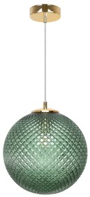 Závesne svietidlo Cannes, 1x zelené sklenené tienidlo (fi 25 cm), G