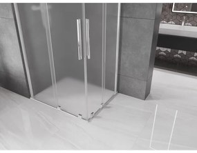 Mexen Velar Duo, sprchový kút s posuvnými dverami 100 x 90 cm, 8mm sklo námraza, chrómová, 871-100-090-32-01