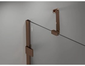 Mexen Lunar, päťuholníkový sprchový kút s ľavým sklonom 90 x 80 cm, 8mm číre sklo, profil ružové zlato, 831-090L-080P-60-00-L