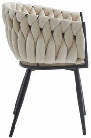 Jedálenská stolička ORION zamatová béžová (čierne nohy)
