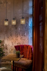 Toolight Toolight, závesné svietidlo 3xE27, APP1821-3CP, čierna matná-hnedá, OSW-00622