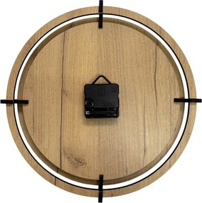 Drevené nástenné hodiny s prírodným motívom Dizajnová dekorácia | SENTOP HDF0587-GOLD-OAK