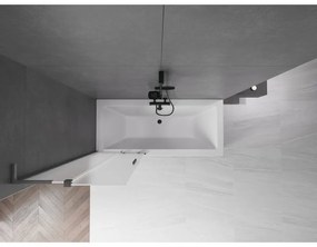 Mexen Velar L, 2-krídlová posuvná vaňová zástena 75 x 150 cm, 8mm sklo námraza, brúsený grafit, 896-075-003-31-66