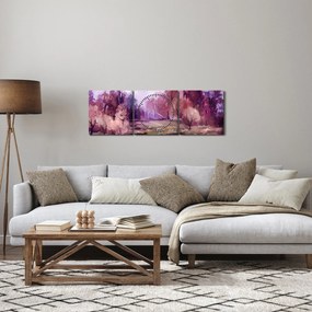 Obraz - Jesenná krajinomaľba (s hodinami) (90x30 cm)