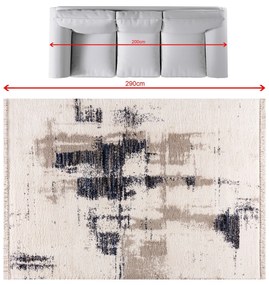 Koberec Boho krémová/modrá 200x290cm