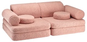 Ružová detská pohovka z textílie buklé 132 cm Settee – Wigiwama