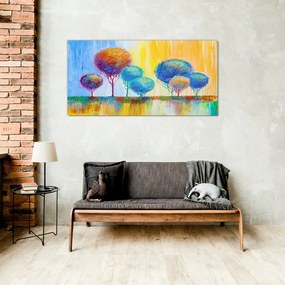Skleneny obraz Maľba abstrakcie stromy