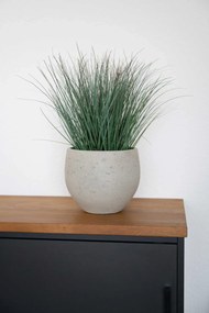 Moderný kvetináč RAFIOT, sklolaminát, výška 21 cm, béžový