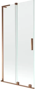 Mexen Velar L, 2-krídlová posuvná vaňová zástena 90 x 150 cm, 8mm číre sklo, ružové zlato, 896-090-003-01-60