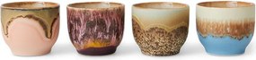 Set 4ks hrnček na kávu 70s Café Lagoon - 8 * 8 * 7cm / 250 ml