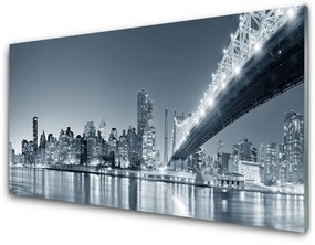 Obraz na skle Mesto most architektúra 140x70 cm