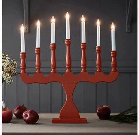 Markslöjd 8004,1 - Vianočný svietnik SVANEHOLM 7xE10/3W/230V borovica/červená