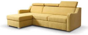 Univerzálna rohová rozkladacia sedačka PORTO so žltým poťahom a úložným priestor