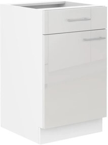 Dolná kuchynská skrinka Lavera 50 D 1F 1S BB (korpus: biela + front: lesk biely). Vlastná spoľahlivá doprava až k Vám domov. 1134514