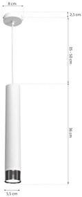 Závesné svietidlo Dani, 1x biele kovové tienidlo, w/ch
