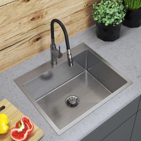 Gamma Gamma, 1-komorový oceľový drez 600x500x210 mm, brúsená oceľ, GMA-S6050-CH