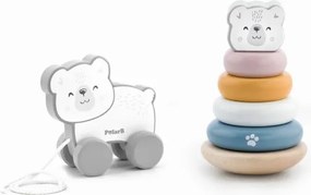 Ťahacia súprava a pyramída Viga 44227 PolarB - medvedík
