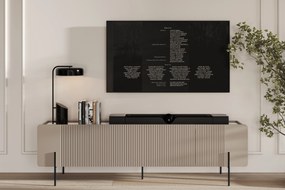 TV stolík Malmi 200 cm - kašmírová / crema bianca / čierna