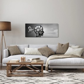 Umelecký obraz hlavy s hodinami (120x50 cm)