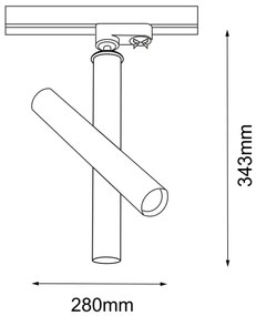 Amplex 8895 - Bodové svietidlo do lištového systému AKADI 1xGU10-MR11/15W/230V