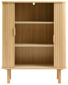 Skrinka v dekore duba s posuvnými dverami v prírodnej farbe 113x90 cm Cavo – Unique Furniture