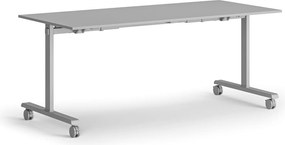 Mobilný stôl MATCH, 180x80 cm, sivá podnož, sivá