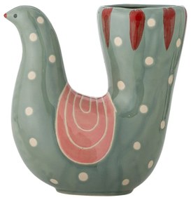 Zelená ručne maľovaná váza z kameniny (výška 19 cm) Trudy – Bloomingville