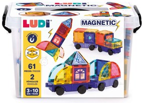 Magnetická stavebnica s autami 63 ks