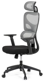 Kancelárska ergonomická stolička GRANT — sieť, látka, čierna / sivá