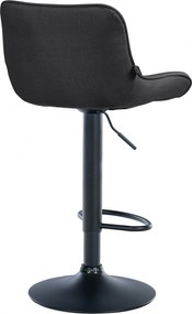Barová stolička Vonore - látka, čierny rám - Tmavo sivá