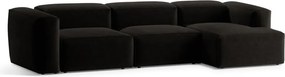 Čierna rohová pohovka (pravý roh/s leňoškou) Bergamo – Cosmopolitan Design