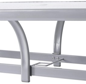PreHouse Záhradný stôl 150cm: kov + sklo, šedý