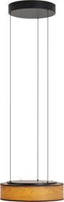 Moderná závesná lampa čierna s potlačou orechového dreva vrátane LED 3-stupňovo stmievateľná Easylift - Drew