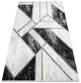 Koberec EMERALD exkluzívny 81953 glamour, styl marmur, geometrický čierny / strieborný