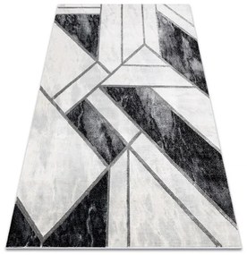 Koberec EMERALD exkluzívny 81953 glamour, styl marmur, geometrický čierny / strieborný