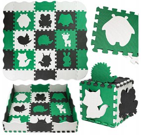 Vulpi Penová podložka na hranie Puzzle - ZOO Farba: zelená