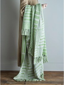 Zelená deka s prímesou bavlny 130x155 cm Velva – Bloomingville
