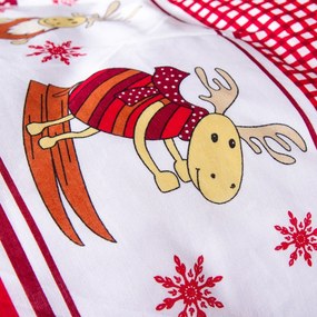 4Home Vianočné bavlnené obliečky Sobíky, 160 x 200 cm, 70 x 80 cm