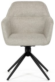 Autronic - Židle jídelní a konferenční, krémová látka, černé kovové nohy, otočný mechanismus - HC-536 CRM2 AKCE