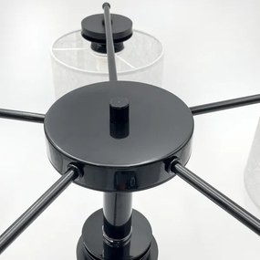 Luster na reťazi ROSA 5xE27/60W/230V čierna/šedá