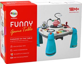 LEAN Toys Detský interaktívny vzdelávací stôl pianko vesmír červený