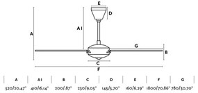 FARO 33349 - Stropný ventilátor AOBA pr. 180 cm + diaľkové ovládanie