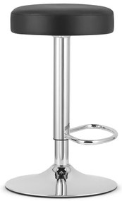 ROJST Barová stolička - ekokoža čierna / chrómová základňa