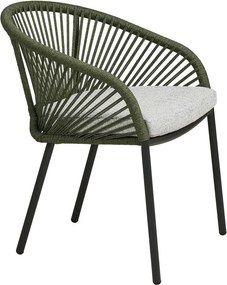 Zelená kovová/polstrovaná záhradná stolička Novella – House Nordic