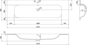 Mexen Orio, kúpeľňová skrinka 140 cm s umývadlom Vela, 2 zásuvky, biela matná, 91A10-14047-2-BFF01-W23M01