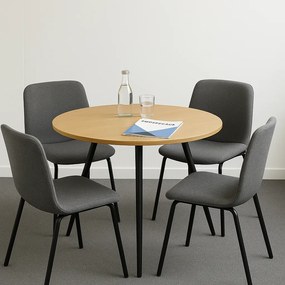 Konferenčný stôl PRIMO ZEN, priemer 120 cm, čierna podnož, buk